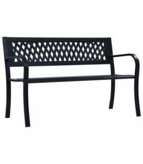 Garden Bench 125 cm Black Steel