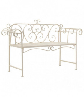 Garden Bench 132 cm Metal Antique White