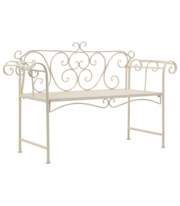 Garden Bench 132 cm Metal Antique White