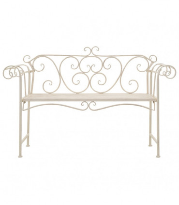 Garden Bench 132 cm Metal Antique White