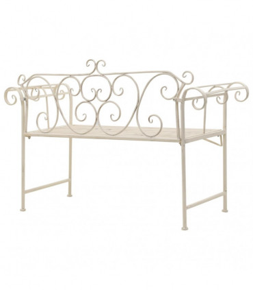 Garden Bench 132 cm Metal Antique White
