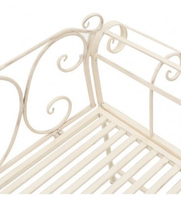 Garden Bench 132 cm Metal Antique White