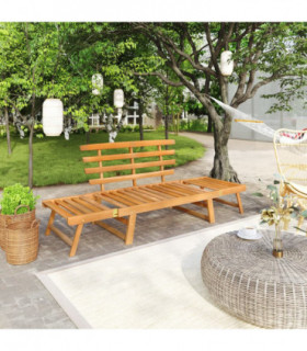 Garden Bench 2-in-1 190 cm Solid Acacia Wood