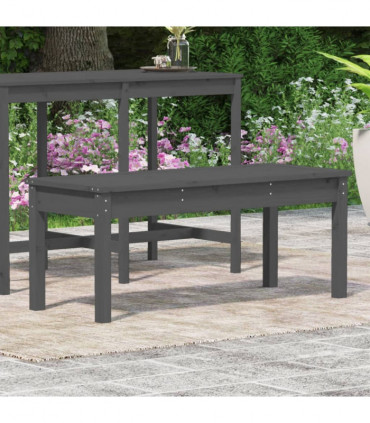 Garden Bench Grey 109x44x45 cm Solid Wood Pine