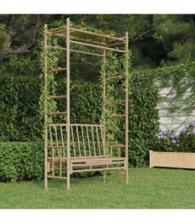 Garden Bench with Pergola 116 cm Bamboo