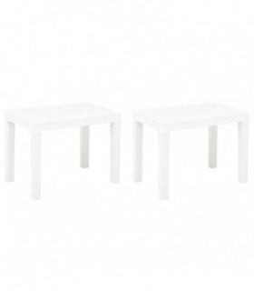 Garden Benches 2 pcs White Plastic