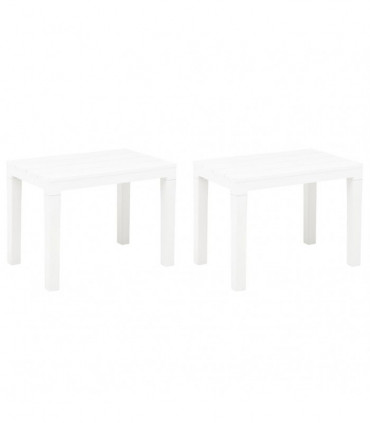 Garden Benches 2 pcs White Plastic