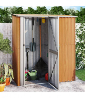 Garden Bike Shed Brown 180.5x97x209.5 cm Galvanised Steel