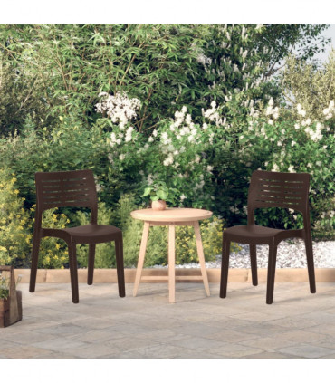 Garden Chairs 2 pcs Mocha Polypropylene
