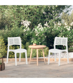 Garden Chairs 2 pcs White Polypropylene