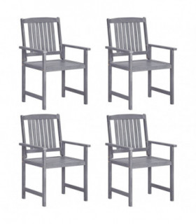 Garden Chairs 4 pcs Solid Acacia Wood Grey