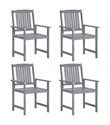 Garden Chairs 4 pcs Solid Acacia Wood Grey