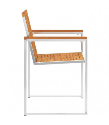 Garden Chairs 4 pcs Solid Acacia Wood and Stainless Steel