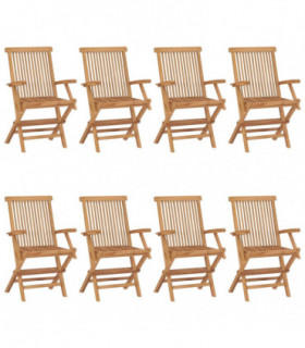 Garden Chairs 8 pcs Solid Teak Wood