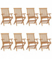 Garden Chairs 8 pcs Solid Teak Wood