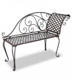 Garden Chaise Lounge 128 cm Steel Antique Brown