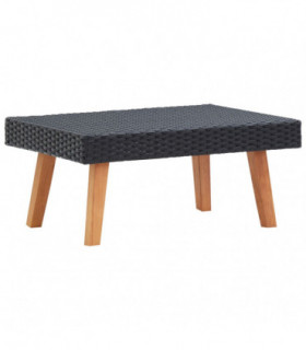 Garden Coffee Table Poly Rattan Black