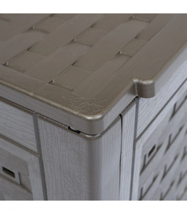 Garden Composter Brown 60x60x83 cm 300 L Plastic Rattan