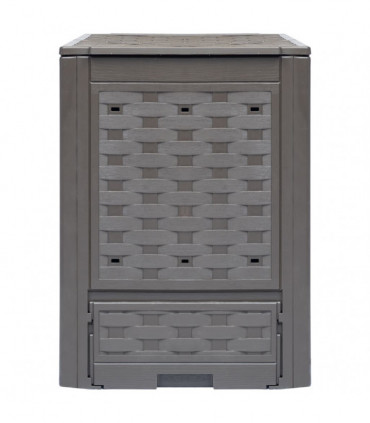Garden Composter Brown 60x60x83 cm 300 L Plastic Rattan