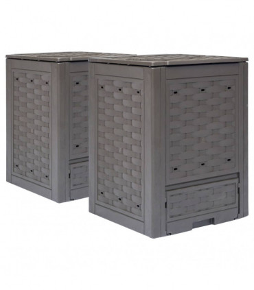 Garden Composters 2 pcs Brown 60x60x83cm 600 L