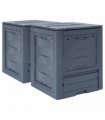 Garden Composters 2 pcs Grey 60x60x73cm 520 L
