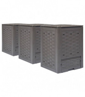 Garden Composters 3 pcs Brown 60x60x83cm 900 L