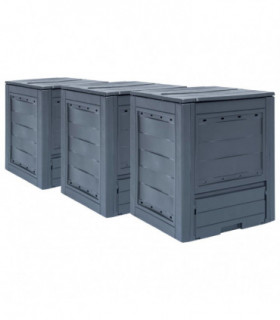 Garden Composters 3 pcs Grey 60x60x73cm 780 L