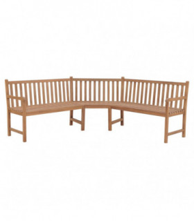 Garden Corner Bench 185x185x90 cm Solid Teak Wood