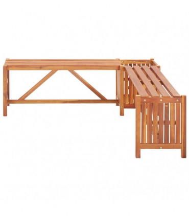 Garden Corner Bench with Planter 117x117x40cm Solid Acacia Wood