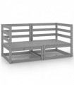 Garden Corner Sofas 2 pcs Grey Solid Pinewood