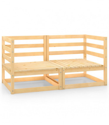 Garden Corner Sofas 2 pcs Solid Pinewood