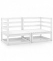 Garden Corner Sofas 2 pcs White Solid Pinewood