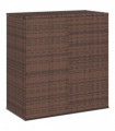 Garden Cushion Box PE Rattan 100x49x103.5 cm Brown