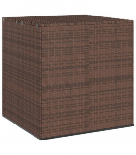 Garden Cushion Box PE Rattan 100x97.5x104 cm Brown