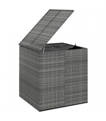 Garden Cushion Box PE Rattan 100x97.5x104 cm Grey