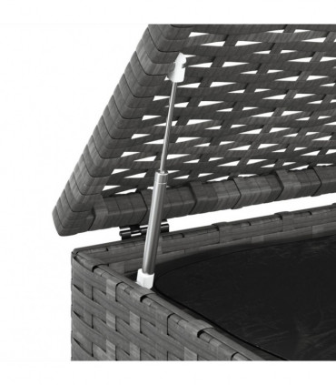 Garden Cushion Box PE Rattan 100x97.5x104 cm Grey