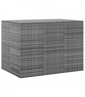 Garden Cushion Box PE Rattan 145x100x103 cm Grey