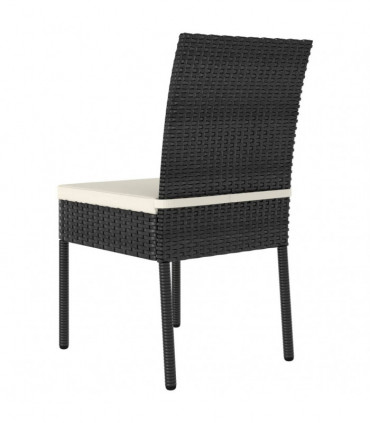 Garden Dining Chairs 2 pcs Poly Rattan Black