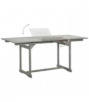 Garden Dining Table (120-170)x80x75 cm Solid Acacia Wood