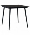 Garden Dining Table Black 80x80x74 cm Steel and Glass