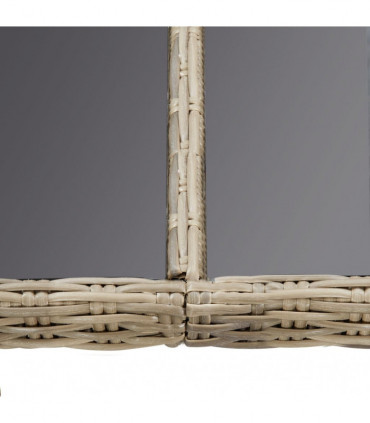 Garden Dining Table Brown 200x100x74 cm Glass and Poly Rattan