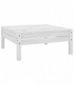 Garden Footstool White Solid Pinewood