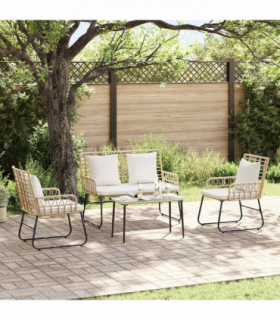 Garden Furniture Set with Cushion 4 pcs Black, Anthracite