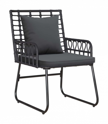 Garden Furniture Set with Cushion 4 pcs Black, Anthracite