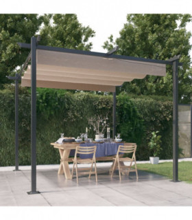 Garden Gazebo with Retractable Roof 3x3 m Taupe