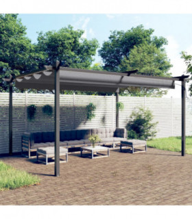 Garden Gazebo with Retractable Roof 4x3 m Anthracite
