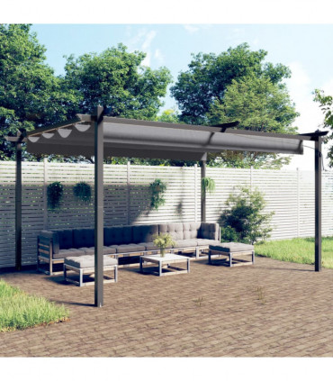 Garden Gazebo with Retractable Roof 4x3 m Anthracite