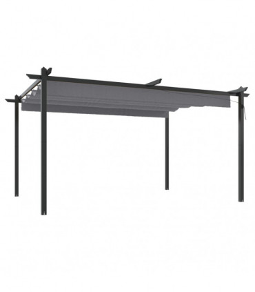 Garden Gazebo with Retractable Roof 4x3 m Anthracite