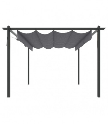 Garden Gazebo with Retractable Roof 4x3 m Anthracite