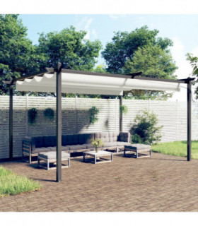 Garden Gazebo with Retractable Roof 4x3 m Cream